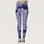 In de blauwe kunst leggings (Voorkant)