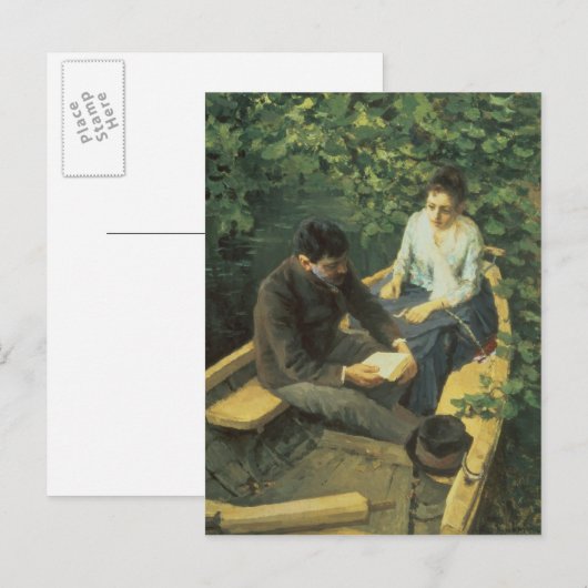 In de Boat, 1888 Briefkaart (Voorkant / Achterkant)