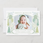 In de boom Top geboorte aankondiging groen (Voorkant)