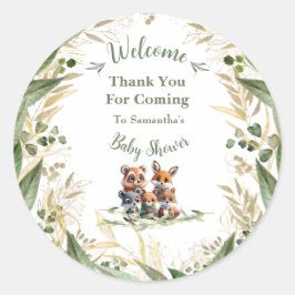 In de Bossen: Baby shower Dank U Ronde Sticker