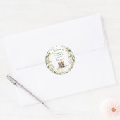In de Bossen: Baby shower Dank U Ronde Sticker (Envelop)