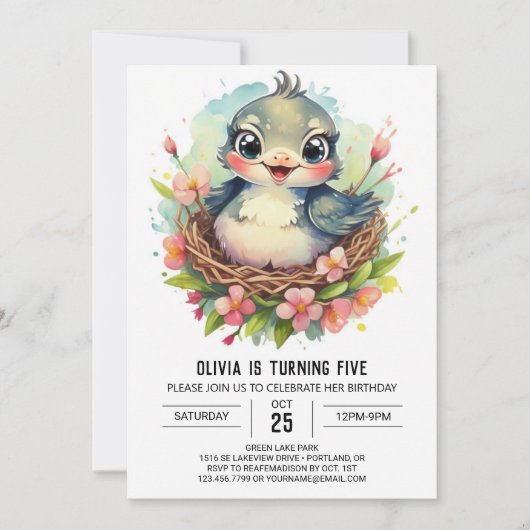 In de Bossen Colibri Bird Birthday Kaart (Voorkant)