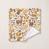 In de bossen/Herfstherten op gebroken wit Bad Handdoek (Wasdoekje)