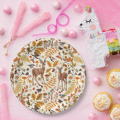 In de bossen/Herfstherten op gebroken wit Papieren Bordje (Feest)