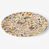 In de bossen/Herfstherten op gebroken wit Papieren Bordje (Gekanteld)