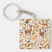 In de bossen/Herfstherten op gebroken wit Sleutelhanger (voorkant)