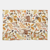 In de bossen/Herfstherten op gebroken wit Theedoek (Horizontaal)