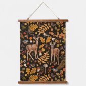 In de bossen / Herfstherten op zwart Hangend Wandkleed (Voorkant)