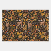 In de bossen / Herfstherten op zwart Inpakpapier Vel (Voorkant 2)