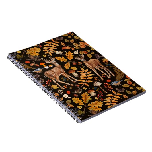 In de bossen / Herfstherten op zwart Notitieboek (Rechterzijde)