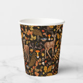 In de bossen / Herfstherten op zwart Papieren Bekers (Achterkant)
