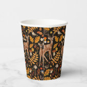 In de bossen / Herfstherten op zwart Papieren Bekers (Rechts)