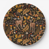 In de bossen / Herfstherten op zwart Papieren Bordje (Voorkant)