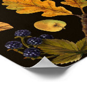 In de bossen / Herfstherten op zwart Poster (Hoek)