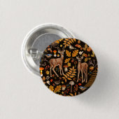 In de bossen / Herfstherten op zwart Ronde Button 3,2 Cm (Voorkant /achterkant)
