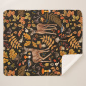 In de bossen / Herfstherten op zwart Sherpa Deken (Voorkant (horizontaal))