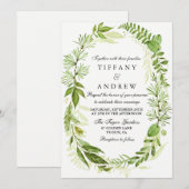 In de Bossen is de lef Wreath Wedding Invite Kaart (Voorkant / Achterkant)