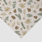 In de bossen natuur laat twijgen pinecones patroon tissuepapier (Detail)