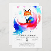 In de Bossen Vossen Verjaardagsfeestje Verrukking Kaart (Voorkant / Achterkant)