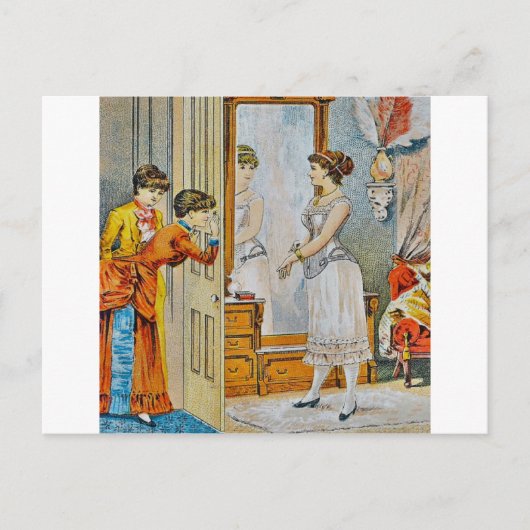 In de boudoir briefkaart (Voorkant)