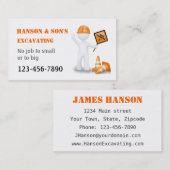 In de bouw graafmachines visitekaartje (Voorkant / Achterkant)