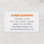 In de bouw graafmachines visitekaartje (Achterkant)