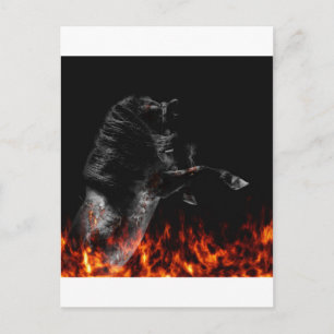 In de brand briefkaart