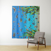 In de Bubbly Tank Foto achtergrond wandtapijt Wandkleed (In situ)