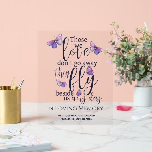 In de buurt van Loving Memory Butterfly Wedding Me Acryl Bord (Huwelijk)