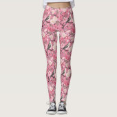 In de Cherry Blossoms Roze Chinoiserie Leggings (Voorkant)