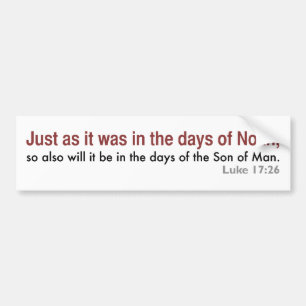 In de Dagen van Noah (wit, versie 2) Bumpersticker