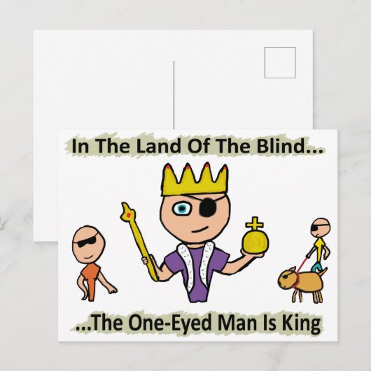 in de deelstaat Blinden Briefkaart (Voorkant / Achterkant)