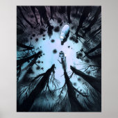 In de Deep, Dark Wood Poster Print Wall Art (Voorkant)