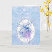 In de Diepste Mooie Blauwe Libel van de Sympathie Kaart (Gele Bloem)