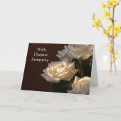 In de diepste sympathie mooie witte rozen kaart (Gele Bloem)