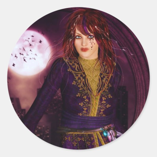 In de donkere stad ronde sticker (Voorkant)