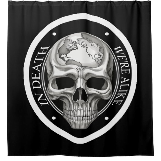 In de Dood zijn we net zo Douchegordijn (Voorkant)