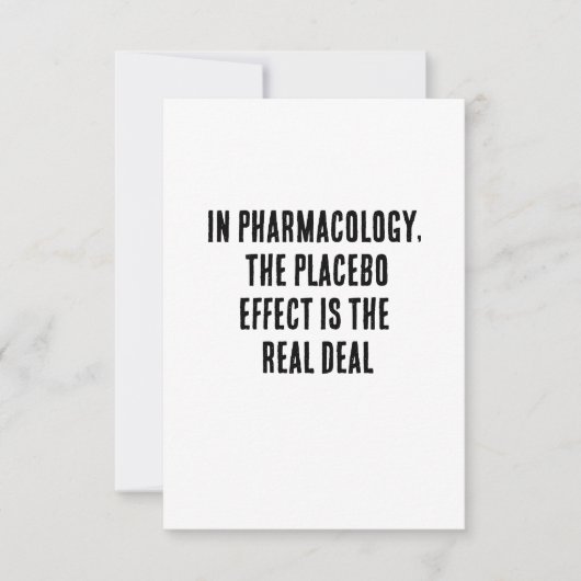 In de farmacologie is het placebo-effect het echte bedankkaart (Voorkant)