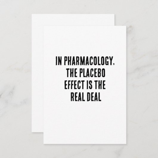 In de farmacologie is het placebo-effect het echte bedankkaart (Voorkant / Achterkant)