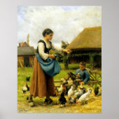 In de Farmyard ~ Julien Dupré ~ Fine Art Canvas Poster (Voorkant)