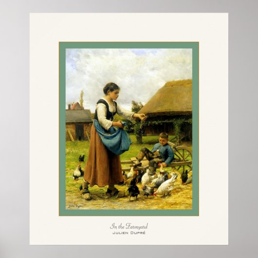 In de Farmyard ~ Julien Dupré ~ Fine Art Print (Voorkant)