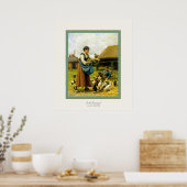 In de Farmyard ~ Julien Dupré ~ Fine Art Print (Keuken)