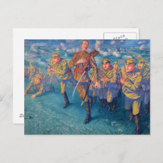 In de Firing Line, 1916 Briefkaart (Voorkant / Achterkant)