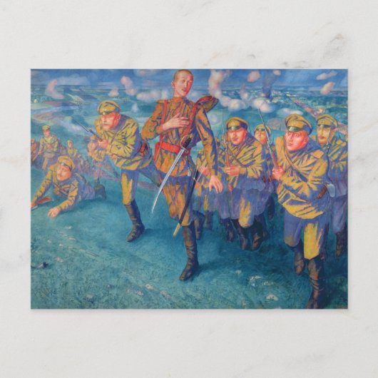 In de Firing Line, 1916 Briefkaart (Voorkant)