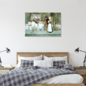 In de Florist door Childe Hassam,  kunst Canvas Afdruk (Insitu (Slaapkamer))