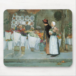 In de Florist door Childe Hassam,  kunst Muismat