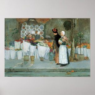 In de Florist door Childe Hassam,  kunst Poster