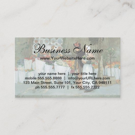 In de Florist door Childe Hassam,  kunst Visitekaartje (Voorkant)