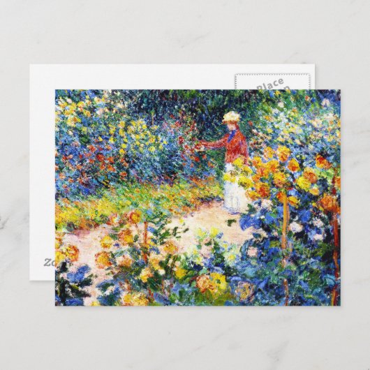In de Garden Claude Monet vrouw schilder Briefkaart (Voorkant / Achterkant)
