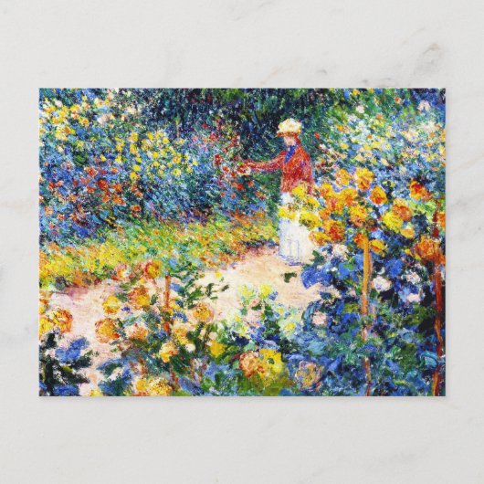 In de Garden Claude Monet vrouw schilder Briefkaart (Voorkant)